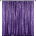 Purple Sequin Backdrop Curtain 8FTx8FT Glitter Purple Background Drapes Sparkle Photography Backdrop for Party