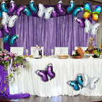 Purple Sequin Backdrop Curtain 8FTx8FT Glitter Purple Background Drapes Sparkle Photography Backdrop for Party, alternate