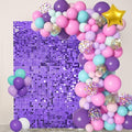 Purple Shimmer Wall Backdrop, 24 Panels, 6x4 Ft Photo Backdrop in 6x4 Ft