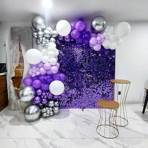 Purple Shimmer Wall Backdrop, 24 Panels, 6x4 Ft Photo Backdrop in 6x4 Ft, alternate view 4