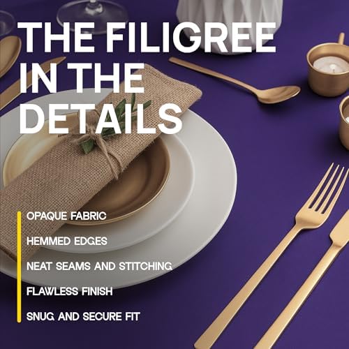 Purple Spandex Table Covers 6ft, 2 Pack - Elegant, Durable, Stretchy 6ft Table Cover Fitted, Wrinkle and Stain, alternate