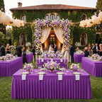 Purple Spandex Tablecloth for 8FT Rectangle Tables, Table Skirt, alternate view 7
