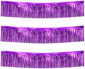 Purple Streamers Parade Float Decorations 3 Packs 36 Feet Metallic Purple Foil Fringe Garland Wall Ceiling