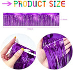 Purple Streamers Parade Float Decorations 3 Packs 36 Feet Metallic Purple Foil Fringe Garland Wall Ceiling, alternate view 2