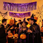 Purple Streamers Parade Float Decorations 3 Packs 36 Feet Metallic Purple Foil Fringe Garland Wall Ceiling, alternate view 5