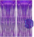 Purple Tinsel Curtain Party Backdrop - 3.2ft x 8.2ft - Pack of 2