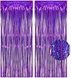 Purple Tinsel Curtain Party Backdrop - 3.2ft x 8.2ft - Pack of 2