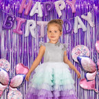 Purple Tinsel Curtain Party Backdrop - 3.2ft x 8.2ft - Pack of 2, alternate view 5