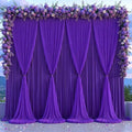 Purple Tulle Backdrop Curtain for Parties Wedding,20ft x 10ft Wrinkle Free Curtain Backdrop,2 Layer Drapes for