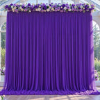 Purple Tulle Backdrop Curtain for Parties Wedding,20ft x 10ft Wrinkle Free Curtain Backdrop,2 Layer Drapes for, alternate