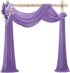 Purple Wedding Arch Draping Fabric Chiffon Fabric, 29in x 18Ft Sheer Chiffon Outdoor Curtain for Wedding