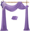 Purple Wedding Arch Draping Fabric Chiffon Fabric, 29in x 18Ft Sheer Chiffon Outdoor Curtain for Wedding