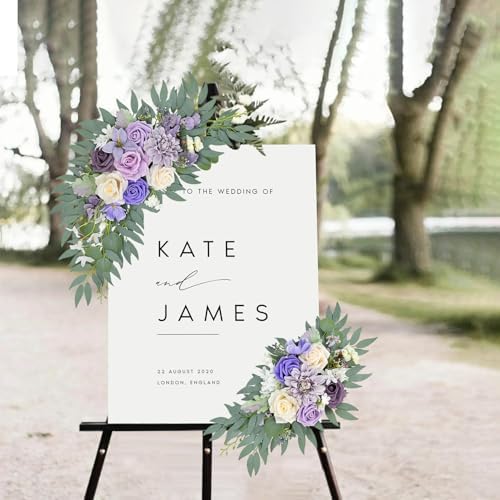 Purple Wedding Arch Flowers Set of 2, alternate view 2