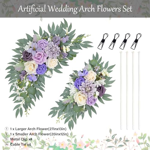 Purple Wedding Arch Flowers Set of 2, alternate view 3