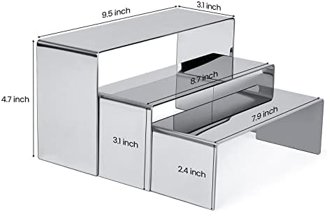 Purse Display Stand, 3 Silver Risers Display Stands Stainless Steel, Heavy Duty Countertop Shoes Stand Handbag, alternate