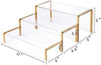 Purse Display Stand, 6mm Thick Clear Acrylic Risers Display Stands, Gold Shoe Display Riser, 3 Pack Luxury, alternate view 2
