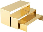 Purse Display Stand Set of 3, Gold Stainless Steel Handbag Holders, Heavy Duty Metal Riser Stands for Wallets