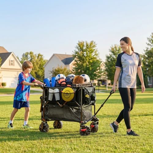 Push & Pull Double Decker Wagon, 400L Capacity & 450lb Load, alternate view 2