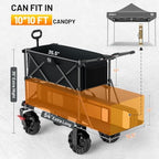 Push & Pull Double Decker Wagon, 400L Capacity & 450lb Load, alternate view 3