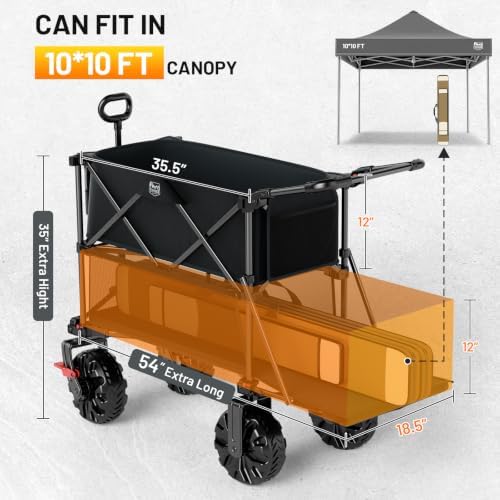 Push & Pull Double Decker Wagon, 400L Capacity & 450lb Load, alternate view 3