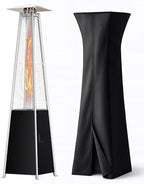 Pyramid Patio Heater for Outdoor Use, 48000 BTU Fast Heating Propane Heater with Wheels & Weatherproof Cover