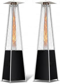 Pyramid Patio Heater for Outdoor Use, 48000 BTU Fast Heating Propane with Wheels & Weatherproof Cover, Triple
