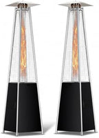 Pyramid Patio Heater for Outdoor Use, 48000 BTU Fast Heating Propane with Wheels & Weatherproof Cover, Triple