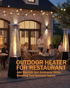 Pyramid Patio Heater for Outdoor Use, 48000 BTU Fast Heating Propane with Wheels & Weatherproof Cover, Triple, alternate view