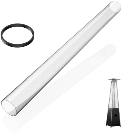 Pyramid Patio Heater Replacement,49.5"x 4" Quartz Glass Tube, Silicone Ring