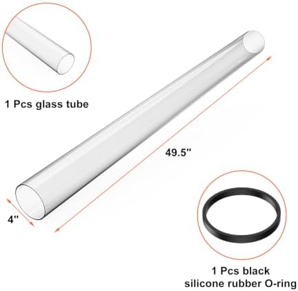 Pyramid Patio Heater Replacement,49.5"x 4" Quartz Glass Tube, Silicone Ring, alternate view 3