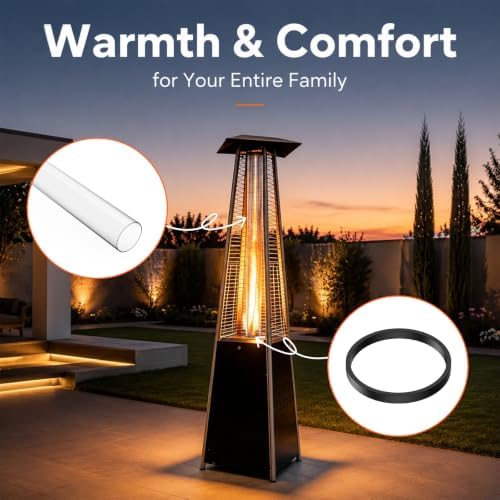 Pyramid Patio Heater Replacement,49.5"x 4" Quartz Glass Tube, Silicone Ring, alternate view 4