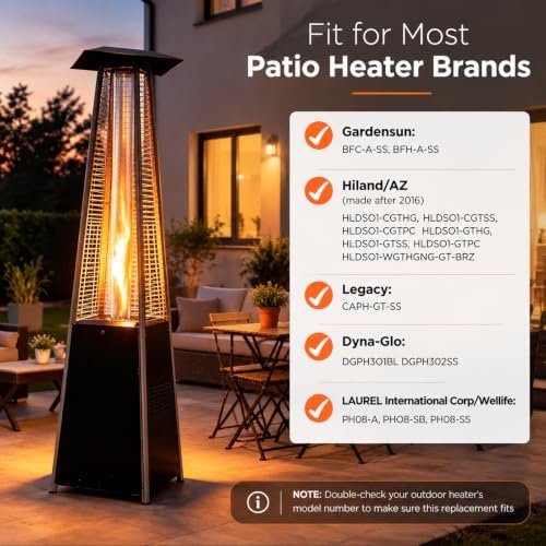 Pyramid Patio Heater Replacement,49.5"x 4" Quartz Glass Tube, Silicone Ring, alternate view 5