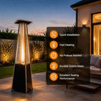 Pyramid Patio Heater Replacement,49.5"x 4" Quartz Glass Tube, Silicone Ring, alternate view 6