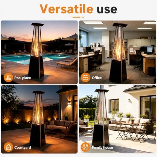 Pyramid Patio Heater Replacement,49.5"x 4" Quartz Glass Tube, Silicone Ring, alternate view 7