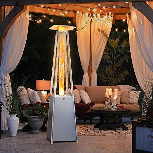 Pyramid Patio Heaters for Outdoor Use, 48,000 BTU Outdoor Propane Heaters for Patio with Cover & Wheels, 87"