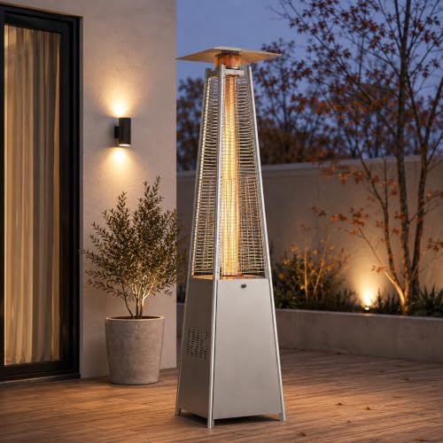 Pyramid Patio Heaters for Outdoor Use, 48,000 BTU Outdoor Propane Heaters for Patio with Cover & Wheels, 87", alternate view