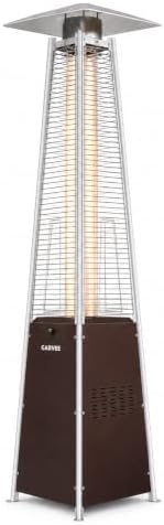 Pyramid Propane Patio Heater with Wheels & Waterproof Cover, Brown in Brown
