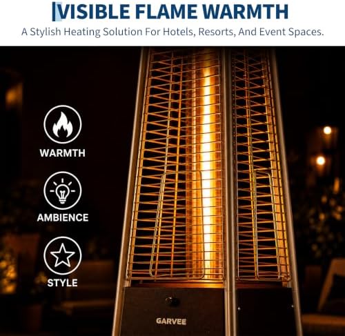 Pyramid Propane Patio Heater with Wheels & Waterproof Cover, Brown in Brown, alternate view 5