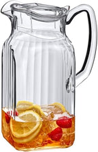 Quadly Bandly - Plastic Pitcher (64 oz, 2 Quart), Clear Water Pitcher with Lid, Fridge Jug, BPA-Free