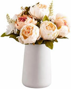 Queen Bee Silk Peony Bouquet with Ceramic Vase Included Large Size 14" Wedding Centerpiece Events Birthday Gift, alternate