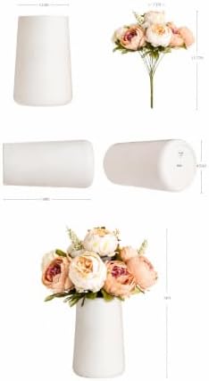 Queen Bee Silk Peony Bouquet with Ceramic Vase Included Large Size 14" Wedding Centerpiece Events Birthday Gift, alternate