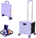 Quick Utility Cart Folding Portable Rolling Crate Handcart with Durable Heavy Duty Plastic Telescoping Handle
