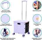 Quick Utility Cart Folding Portable Rolling Crate Handcart with Durable Heavy Duty Plastic Telescoping Handle, alternate view