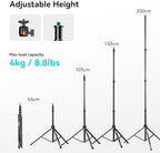 RA-S200 Photography Light Stand, 6.6ft Aluminum Lighting Tripod, alternate view 2