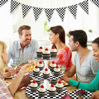 Racing Cupcake Stand 2-Pack - 3-Tier Black White Checkered Dessert Tower for Car Birthday Party, Race Theme, alternate view 5