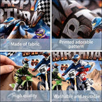 Racing Happy Birthday Backdrop, Dirt Bike Motorcycle Birthday Decorations Photography Background, Checkered, alternate view 5
