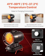 Radiant Heater, 70000 BTU Portable Space Heater with Handle, 8 Hour Heating, Adjustable Temperature, Indoor &, alternate view
