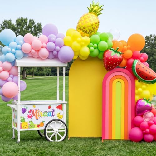 Rainbow Arch Backdrop Cover, Tropical Color,7.2ft+6ft,2 Pcs in 7.2 ft + 6 ft in Tropical Color, alternate view 5