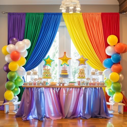 Rainbow Backdrop Curtains Panels for Parties Wedding Baby Shower 15x10ft Birthday Party Photography Background, alternate