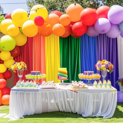 Rainbow Backdrop Curtains Panels for Parties Wedding Baby Shower 15x10ft Birthday Party Photography Background, alternate
